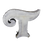 Thumbnail: Angled front view of vintage French metal letter T in white