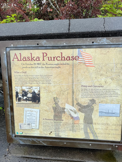 We docked early in Sitka, a town with a deep Tlingit and Russian history. Known as “Shee Atika” by the Indigenous people, Sitka was colonized by Russia in the 1800s and sold to the U.S. in 1867 — a transfer marked by the ceremonial lowering of the Russian flag at Castle Hill.