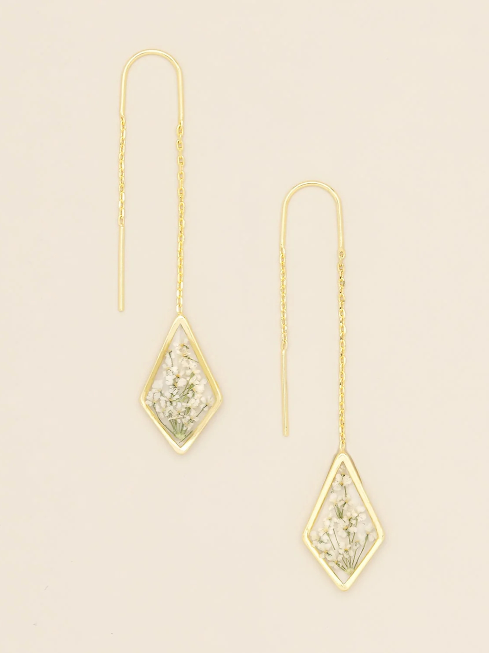 Thumbnail: Pressed Flower Thread Earrings