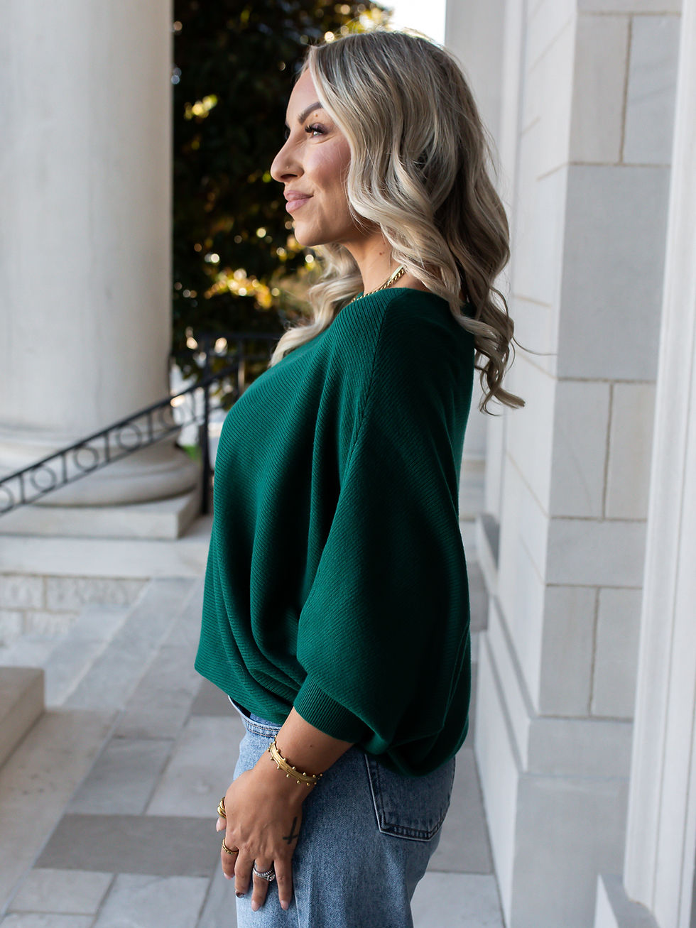 Ryu sweater in emerald green, product photo 2