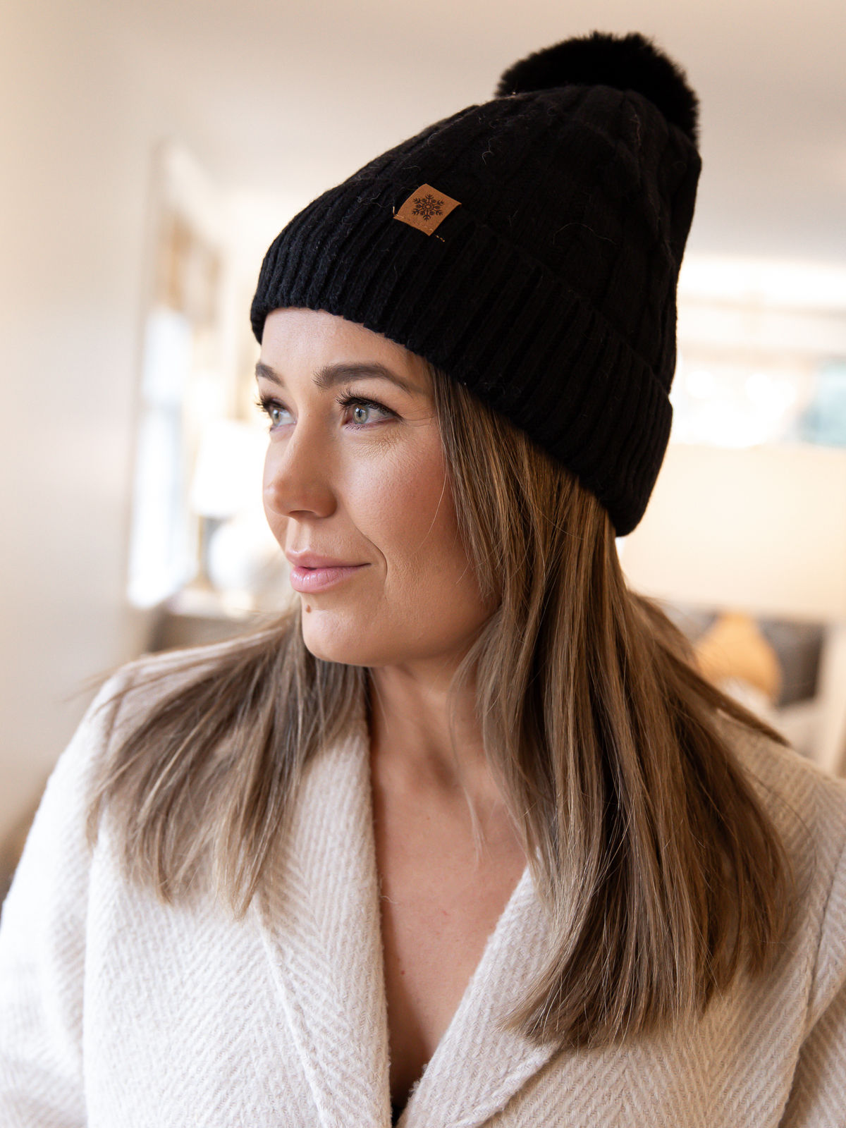 Nordic Cable Pom Beanie