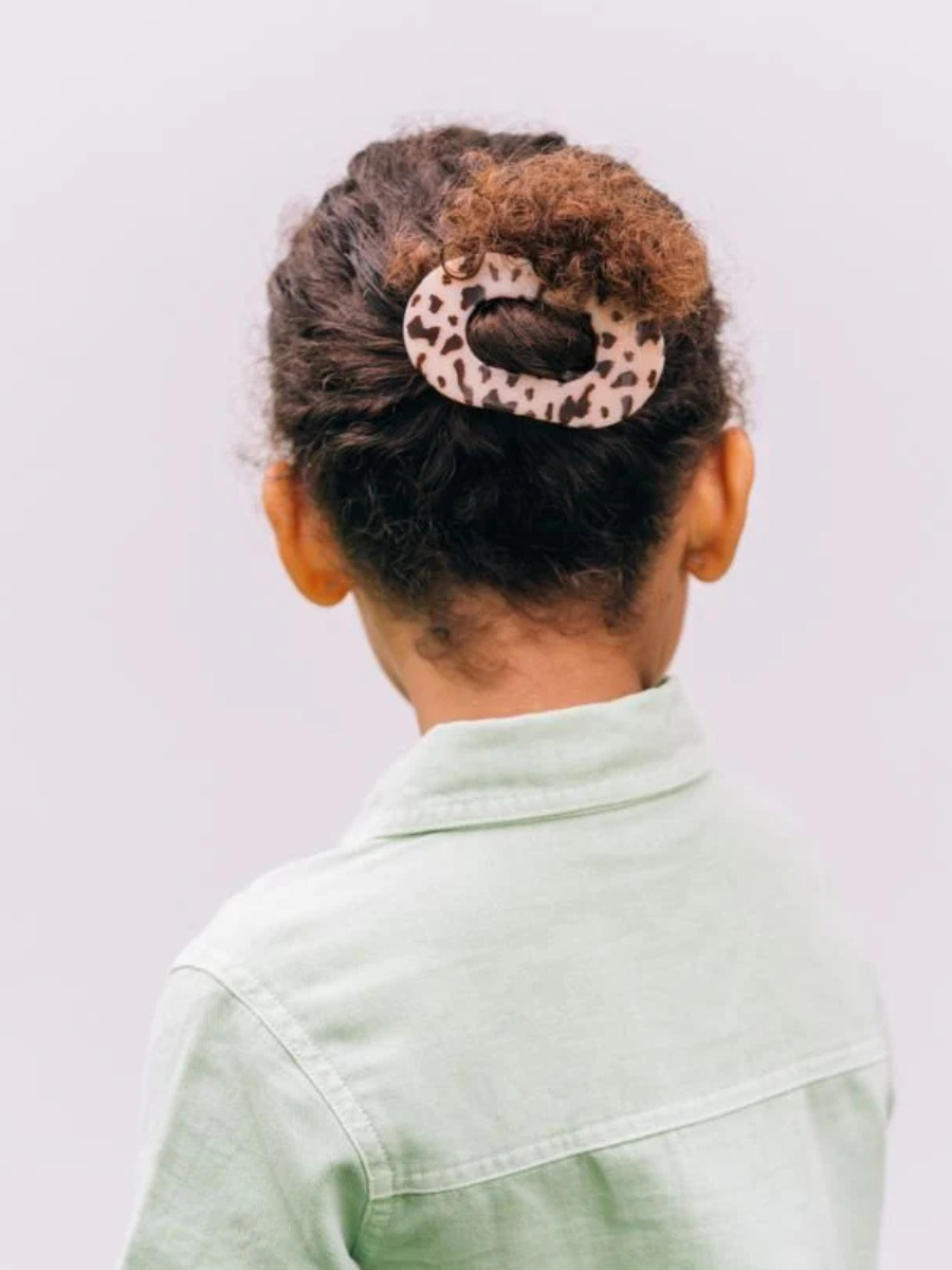 Thumbnail: Small Flat Round Hair Clip | Blonde Tortoise