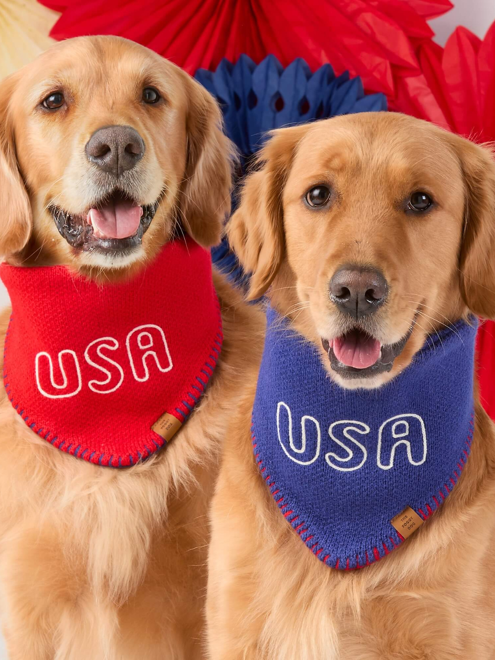Thumbnail: Dog Bandana | Navy Blue USA Knit