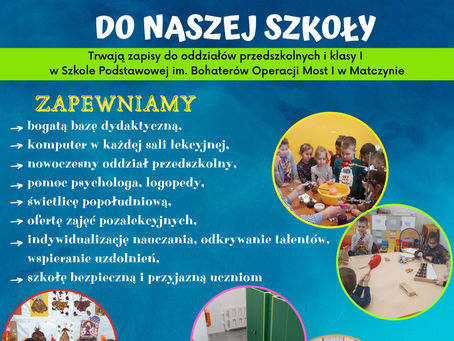 ZAPRASZAMY DO NASZEJ SZKOŁY