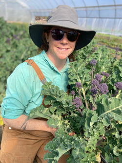 2024 Jordan with her prized purple sprouting broccoli