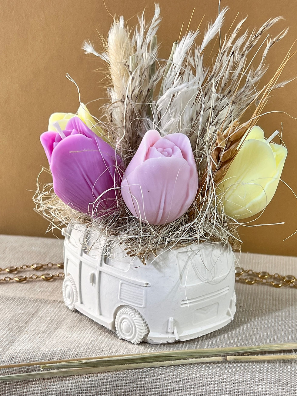 bouquet de fleurs en bougies et fondants
