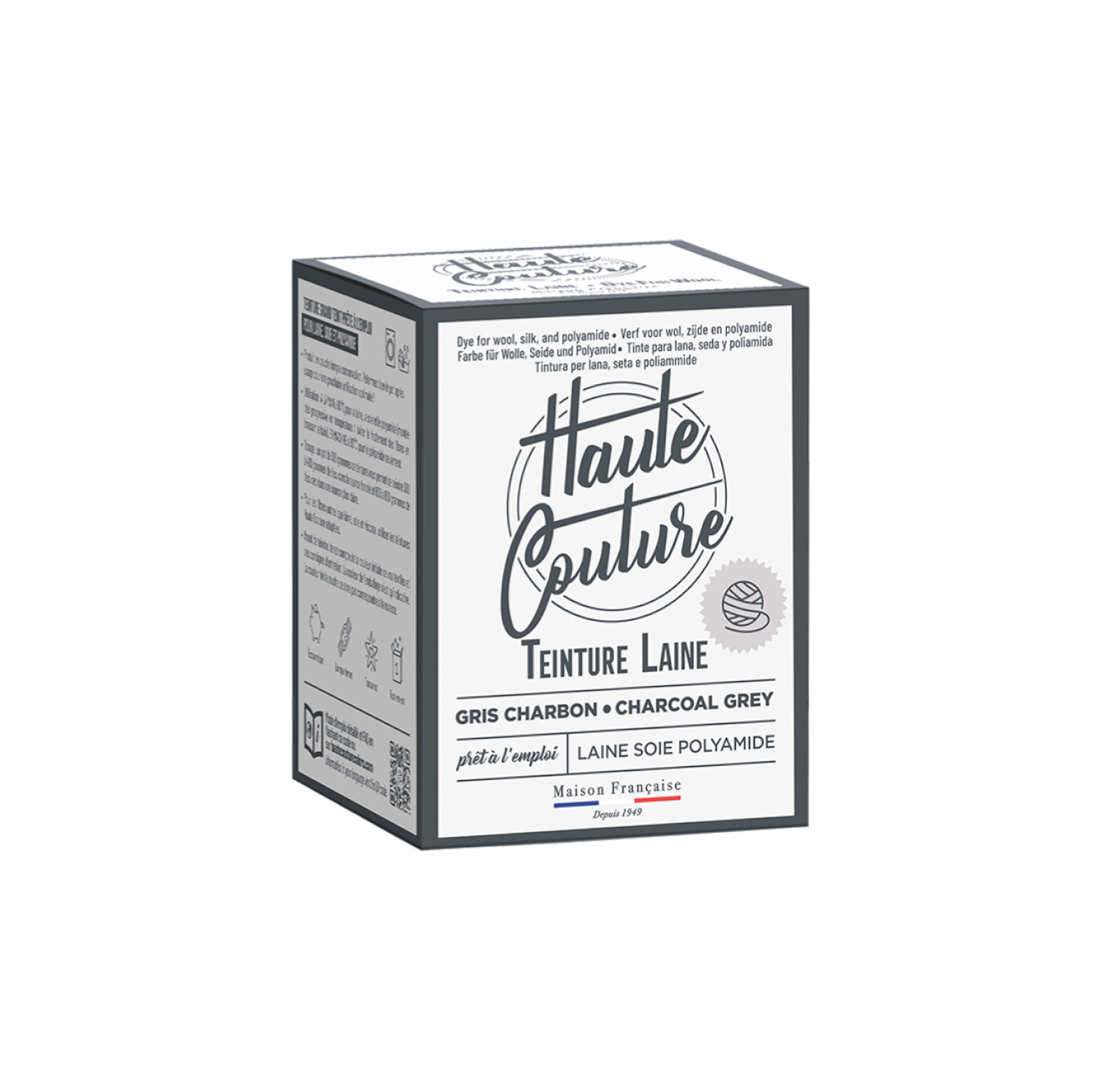 TEINTURE HAUTE COUTURE LAINE GRIS CHARBON