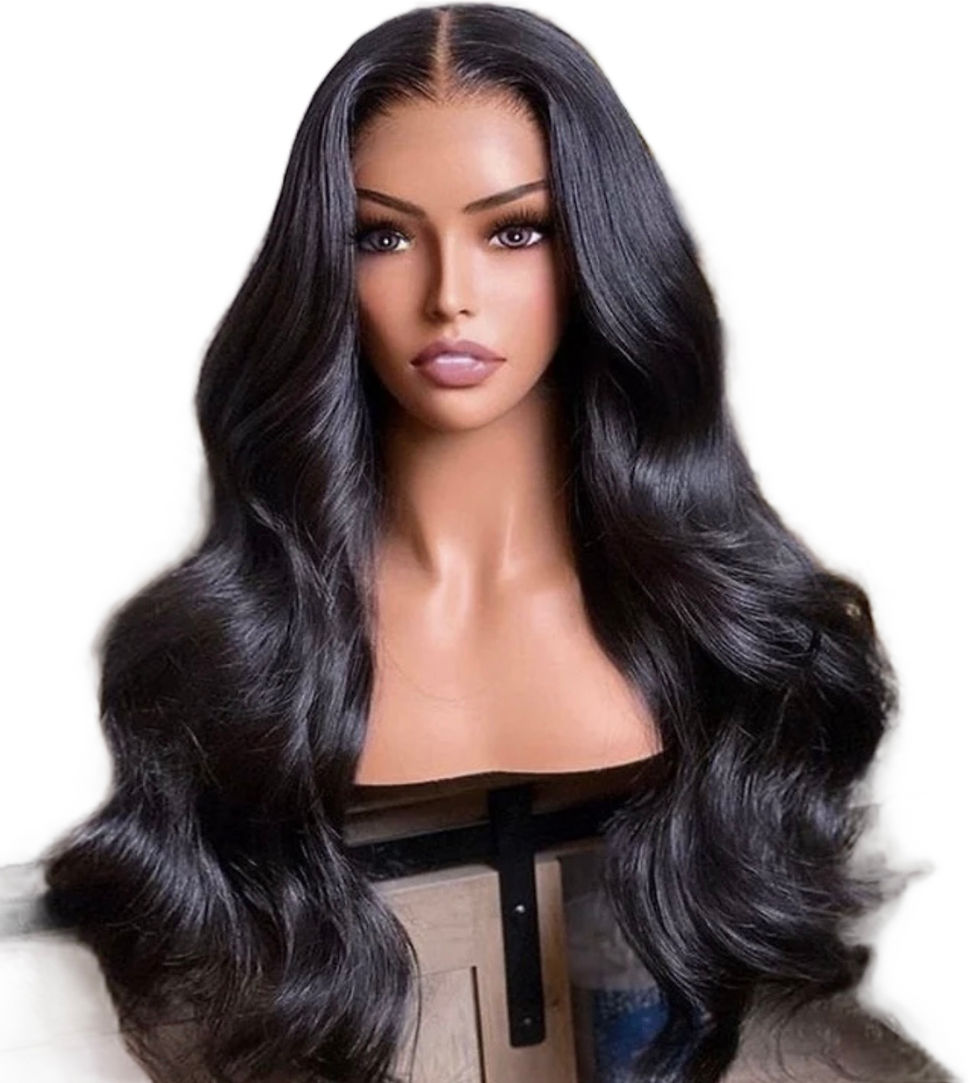 Thumbnail: A&D Beauty 13x4 Body Wave HD Lace Glueless Human Hair Wig Pre-Plucked Brazilian 