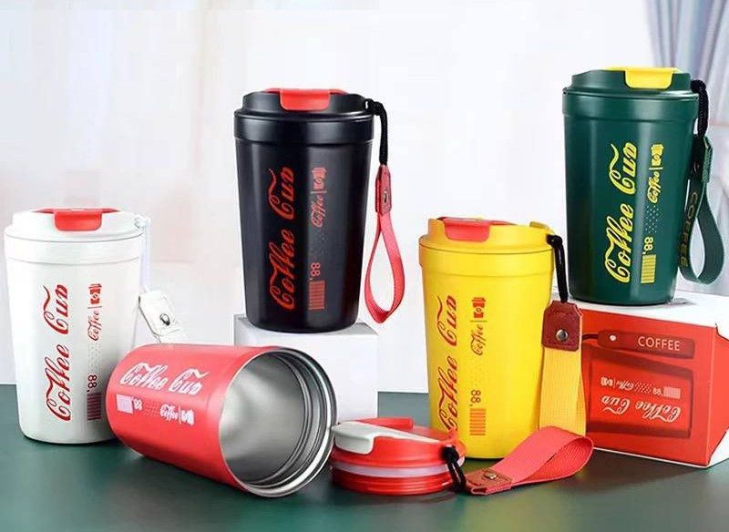PORTABLE VACUUM FLASK COFEE MUG SIPPER