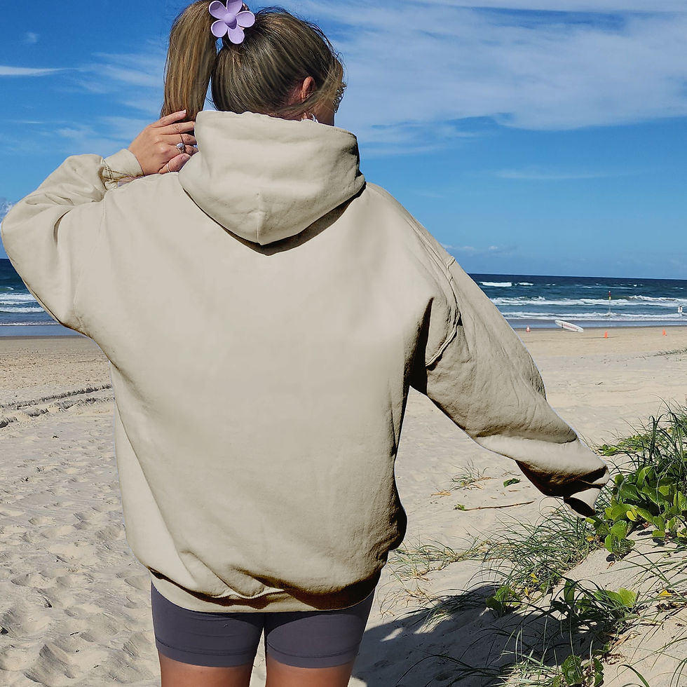 Thumbnail: Sunni hunni, sunny hunny, Beach wear, surf wear, girly sweater, surf sweater, cozy sweater, relaxed fit crewneck sweater, col