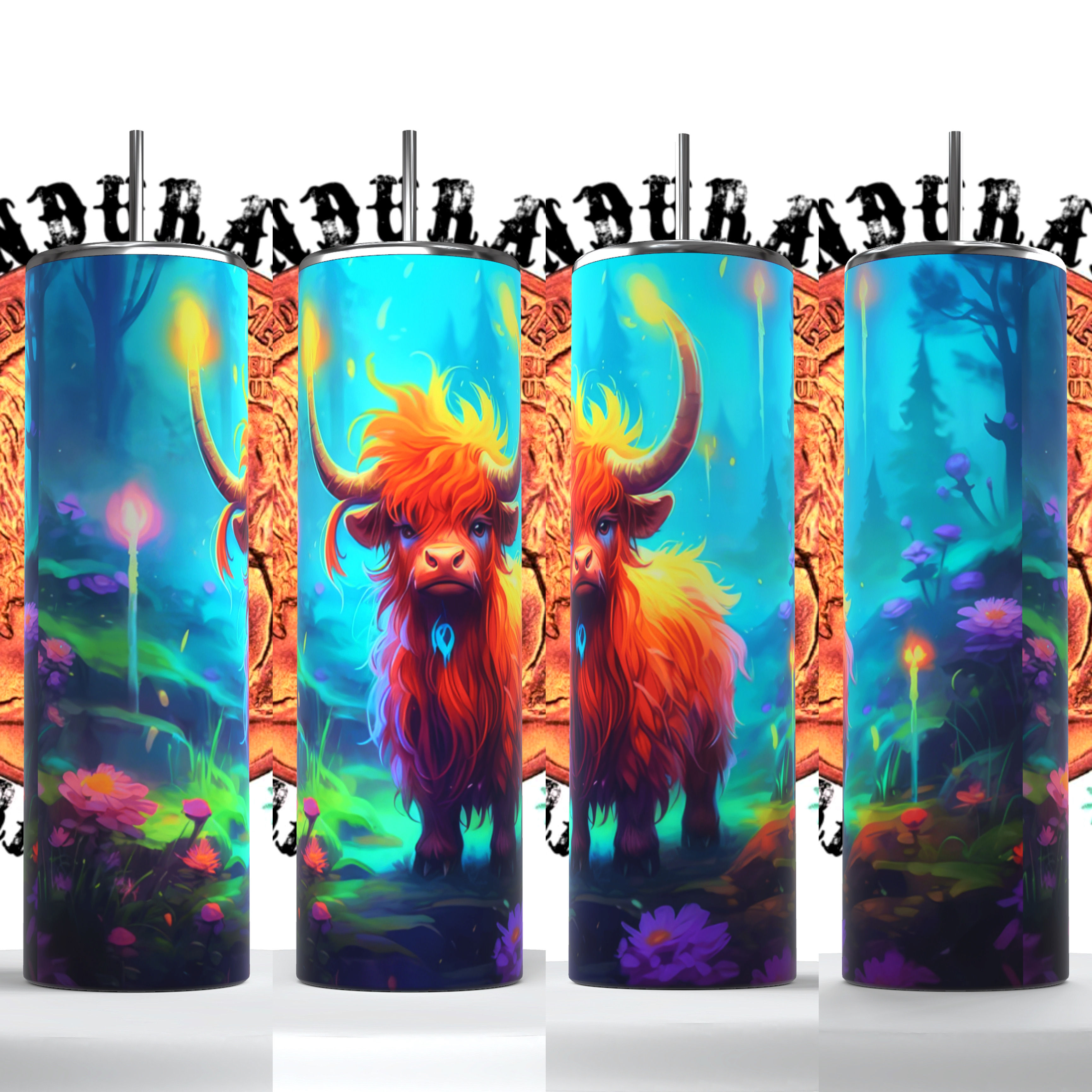 Baby Fluffy Cow In Mystical Forest Tumbler