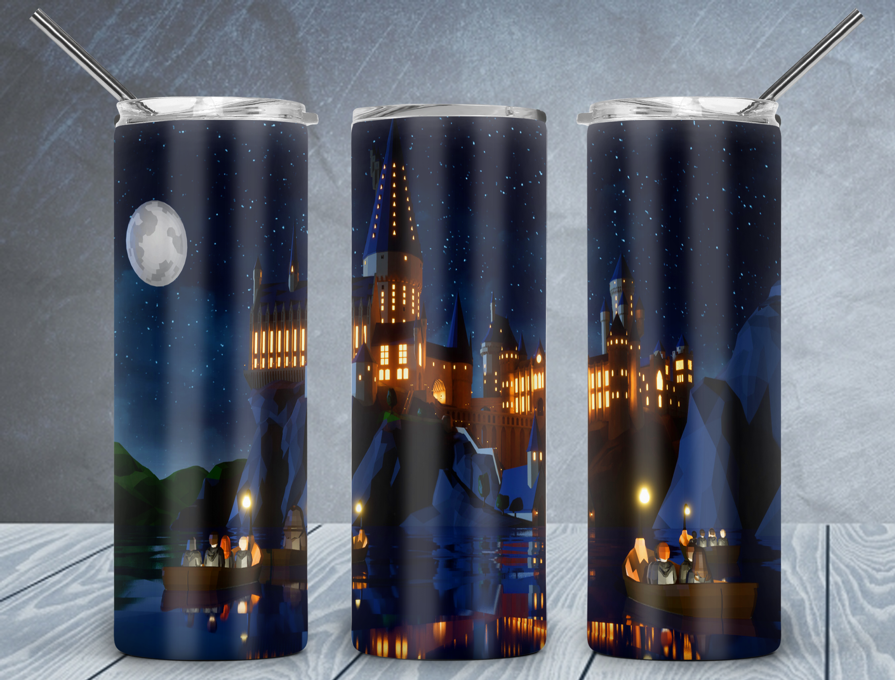Nighttime Wizard Castle Tumbler