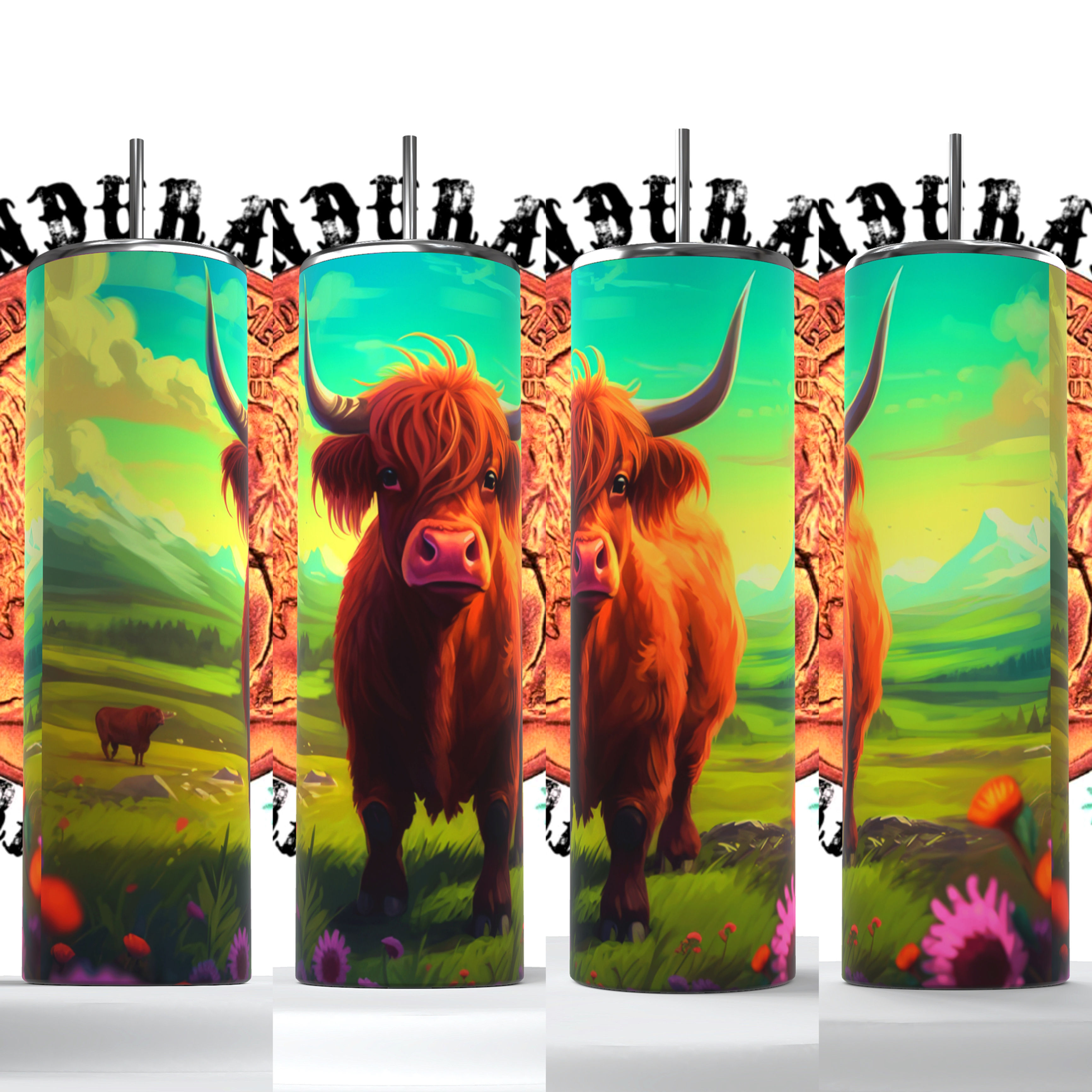 Fluffy Cow in Prairie Tumbler