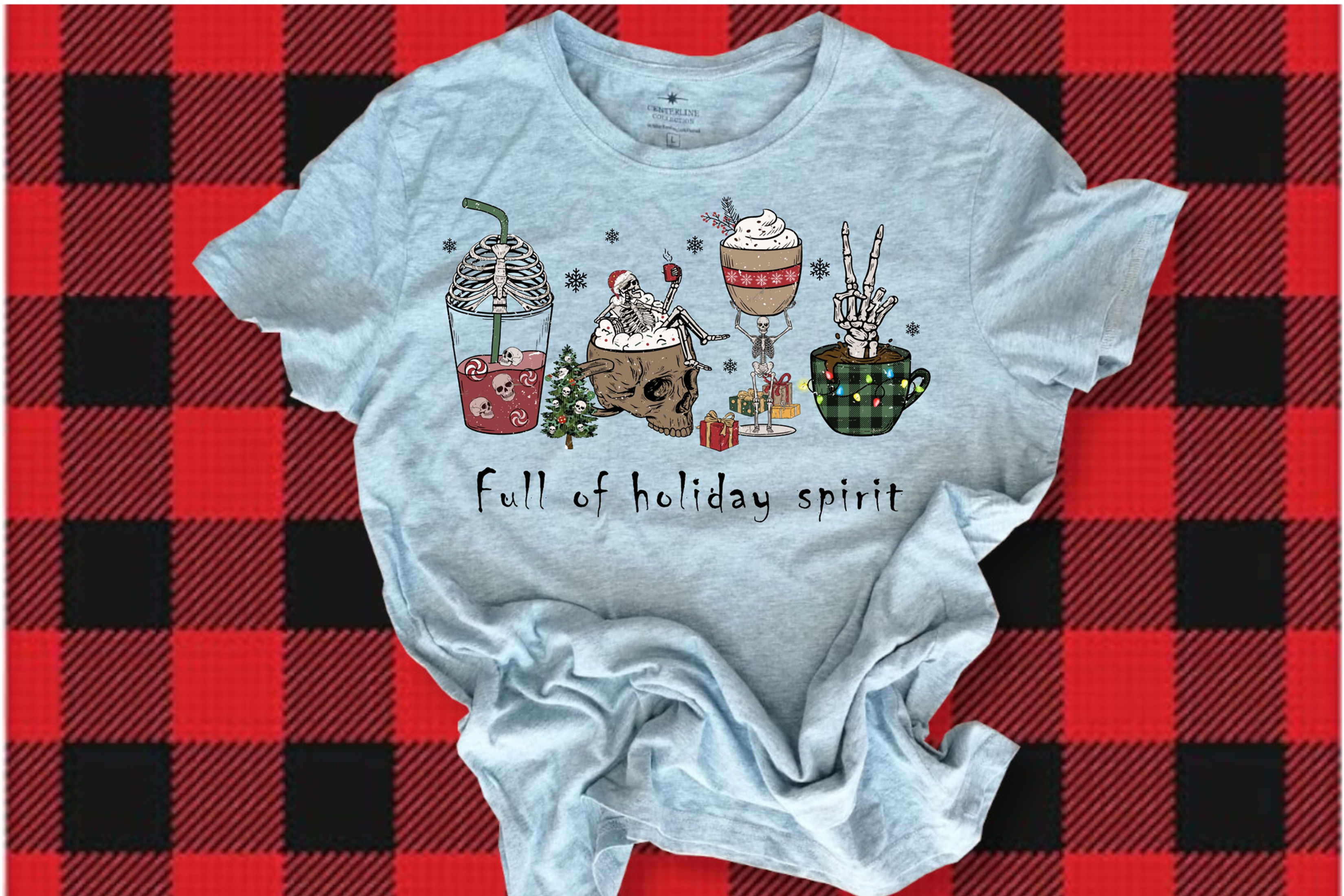 Skeleton Christmas Coffee Tee