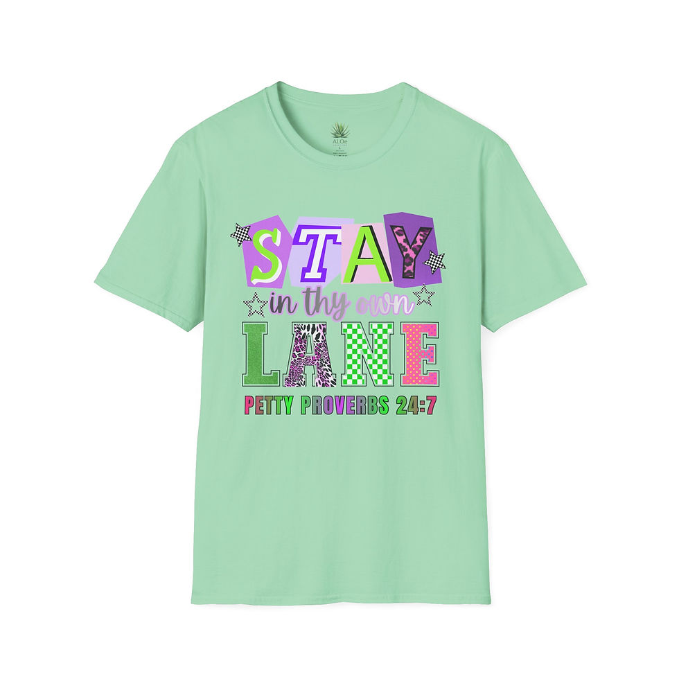 Thumbnail: Stay In Thy Own Lane Graphic Tee | Funny Christian Shirt | Faith-Based Humor Tee