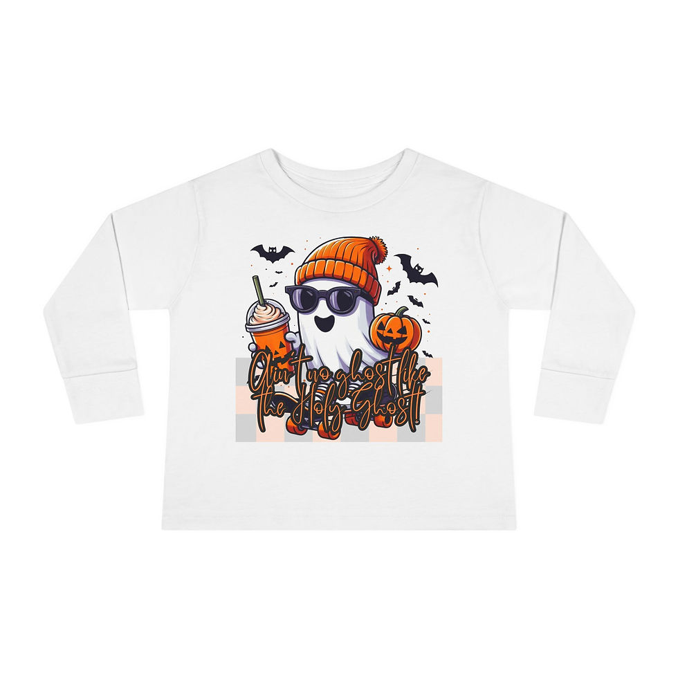 Thumbnail: Halloween Ghost Toddler Long Sleeve Tee | Cute Shirt for Kids | Fun Fall Outfit