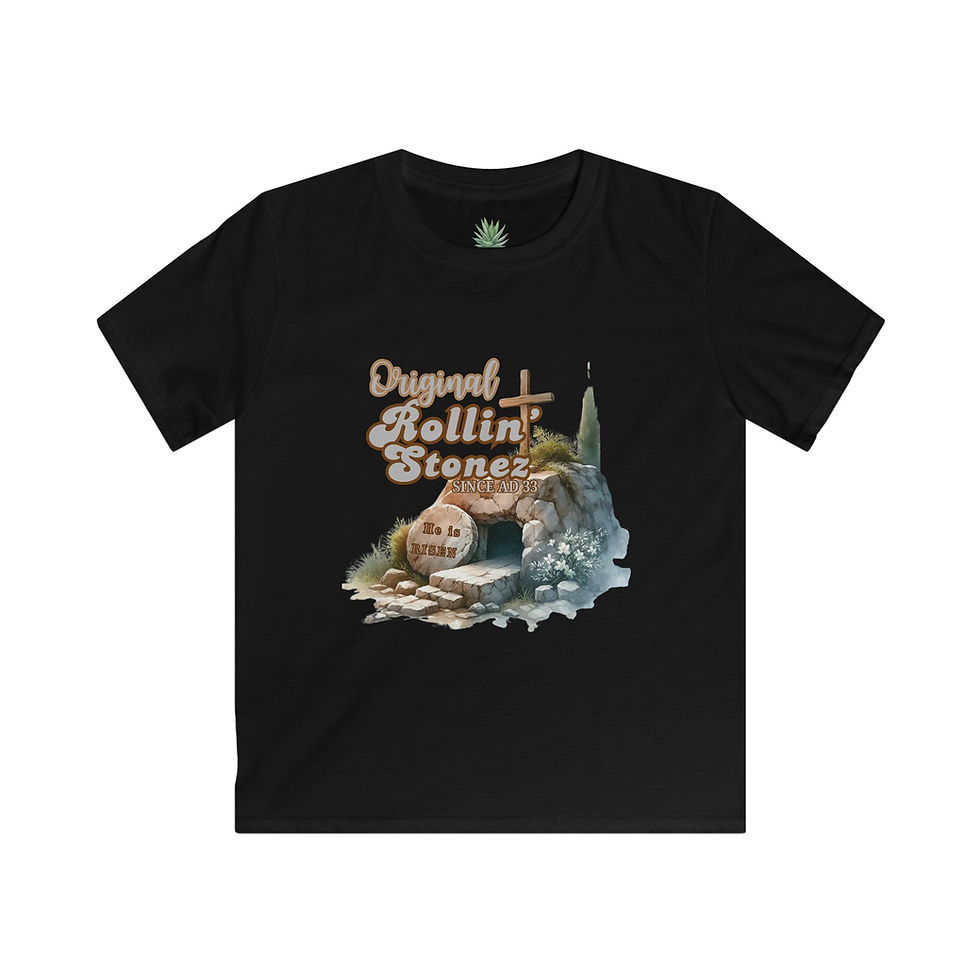 Thumbnail: Original Rollin’ Stonez Kids Shirt –  Christian Kids Tee – Resurrection Shirt