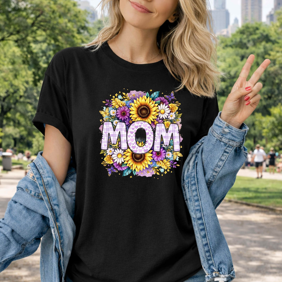 Thumbnail: Floral MOM Shirt | Sunflower Mom | Mother’s Day Shirt | Purple Floral Mama Shirt