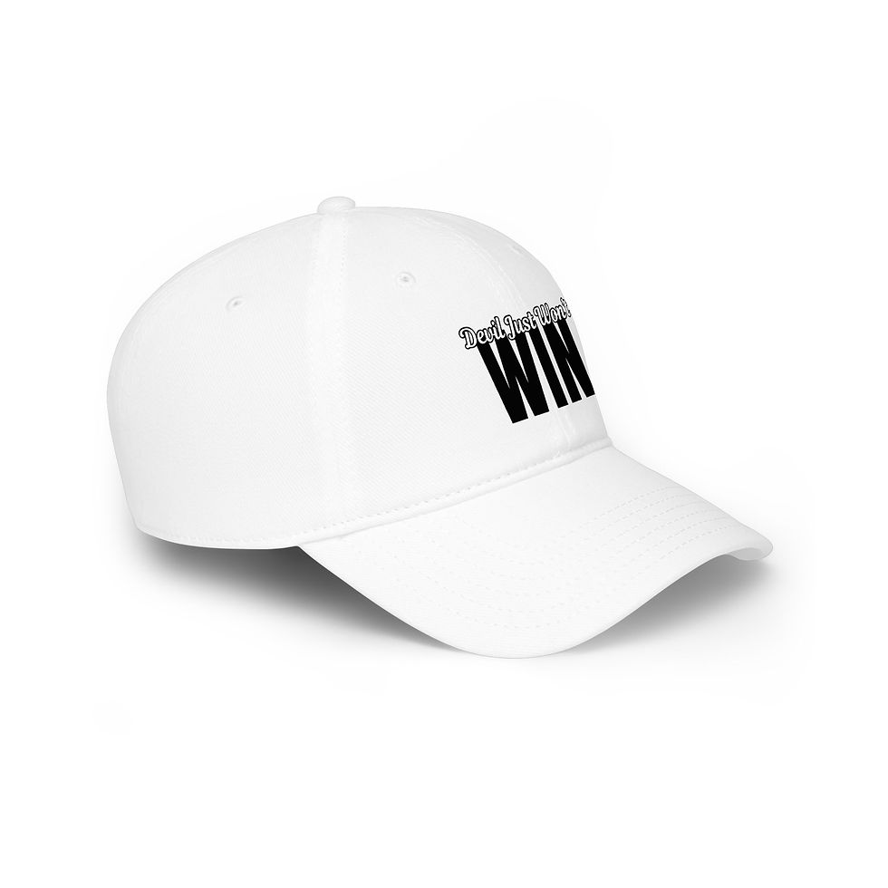 Thumbnail: Devil Just Won’t Win Snapback – Minimal Faith Statement Hat | Bold Victory Cap