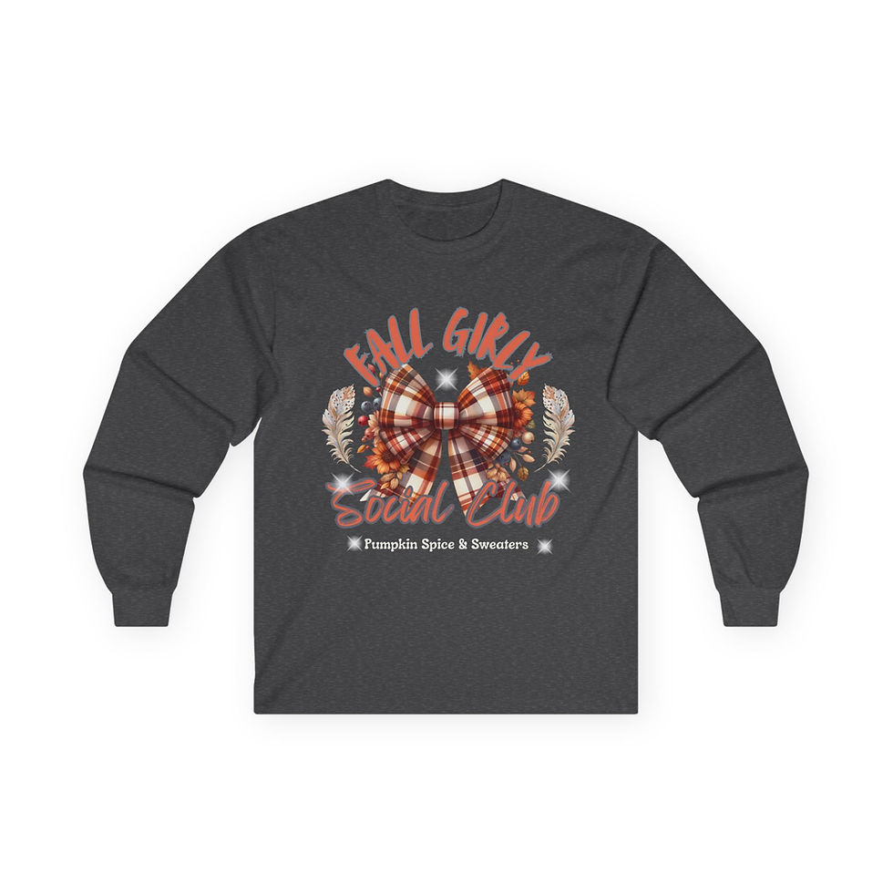 Thumbnail: Fall-Themed Long Sleeve Tee - Perfect for Autumn Gatherings, Seasonal Fashion