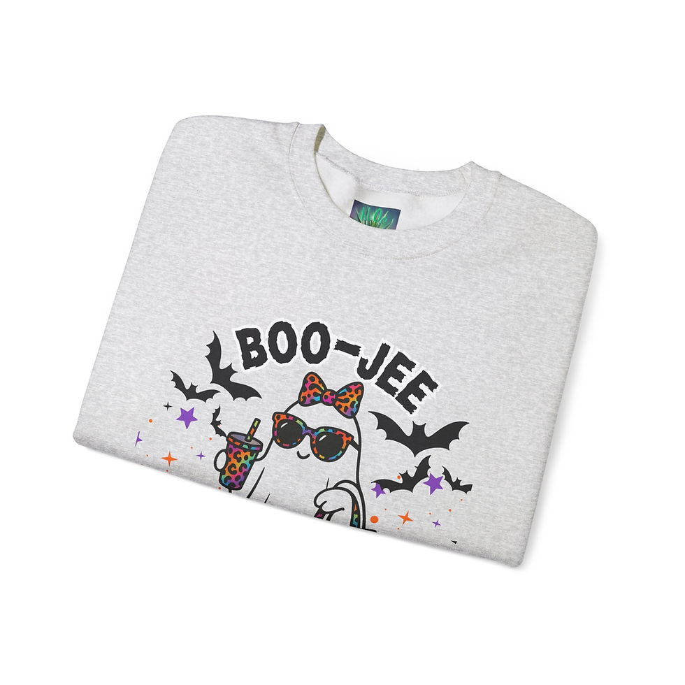 Thumbnail: Ghost-Themed Halloween Sweatshirt with Boo-Jee Design, Spirit Wear, Fall Fashion