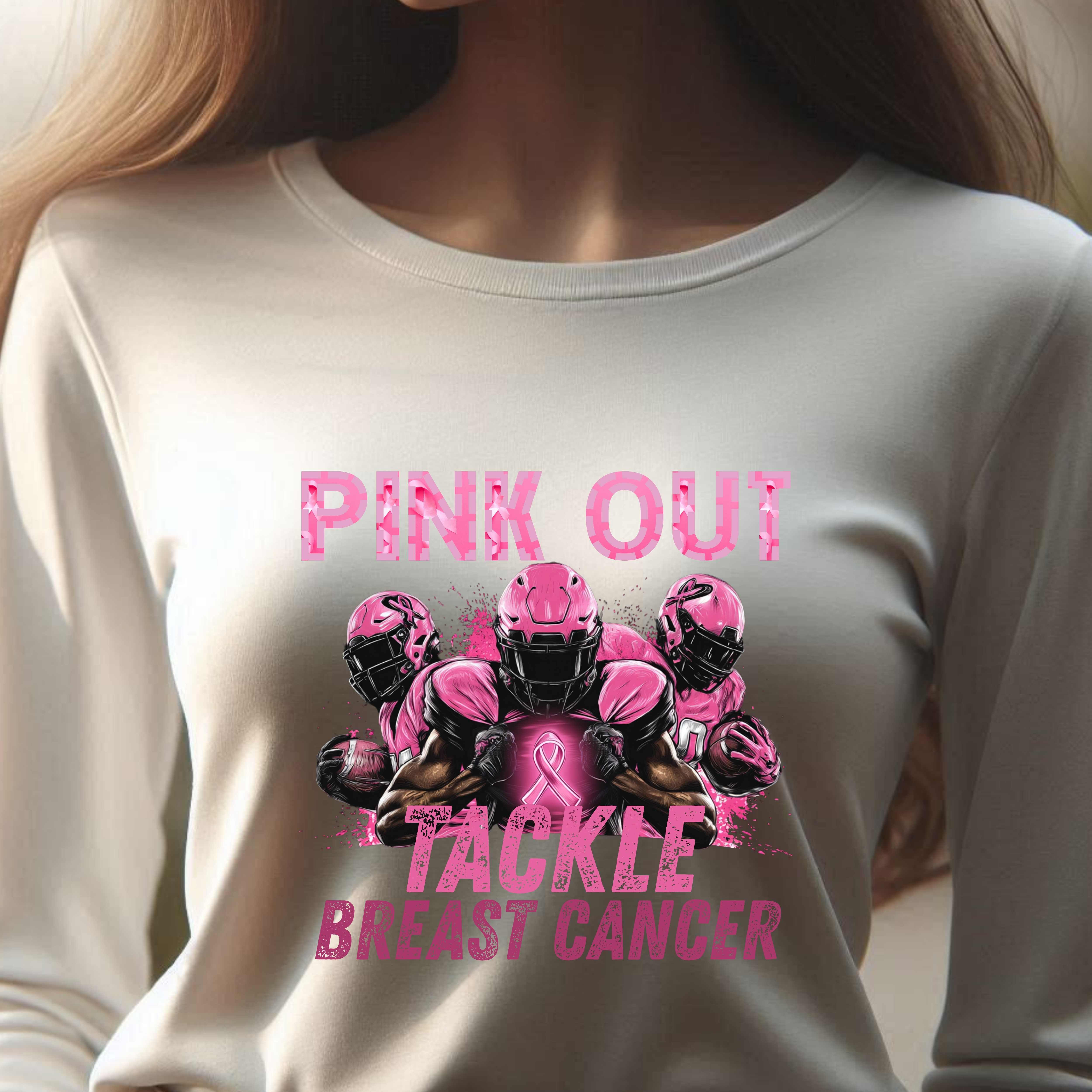 Pink Out Tackle Breast Cancer Shirt – Football Awareness Support Tee