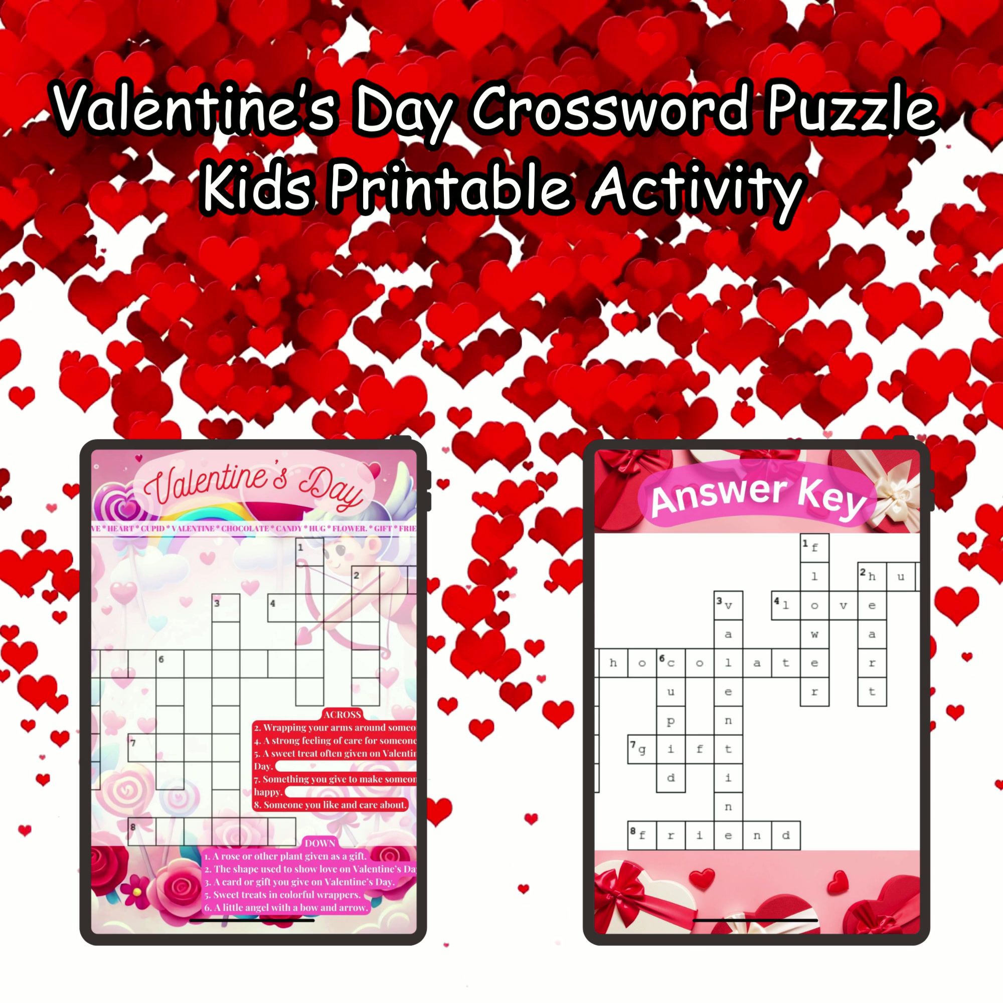 Valentine’s Day Crossword Puzzle for Kids – Fun Holiday Printable Activity (PDF)