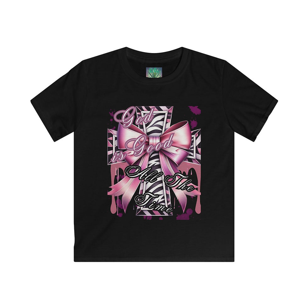 Thumbnail: God is Good Softstyle Kids Tee, Inspirational Shirt for Boys & Girls, Christian