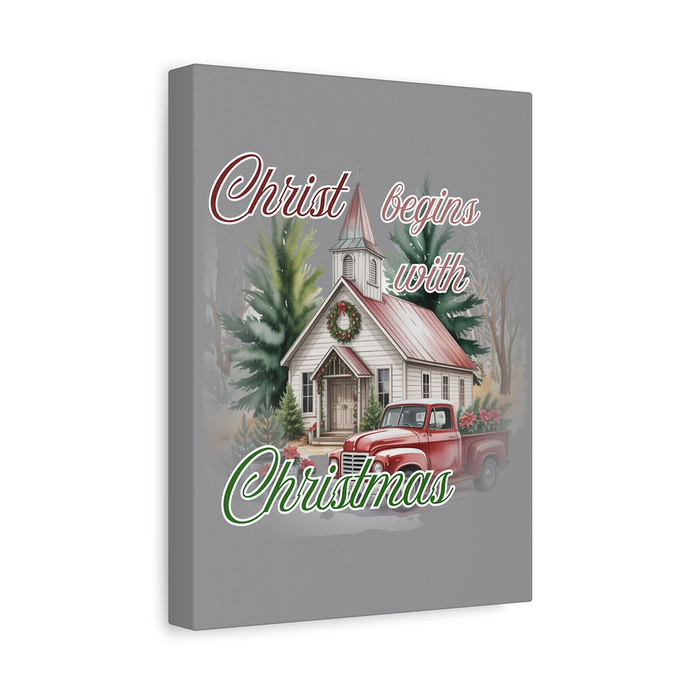 Thumbnail: “Christ Begins With Christmas” Christian Wall Art – Vintage Christmas Print