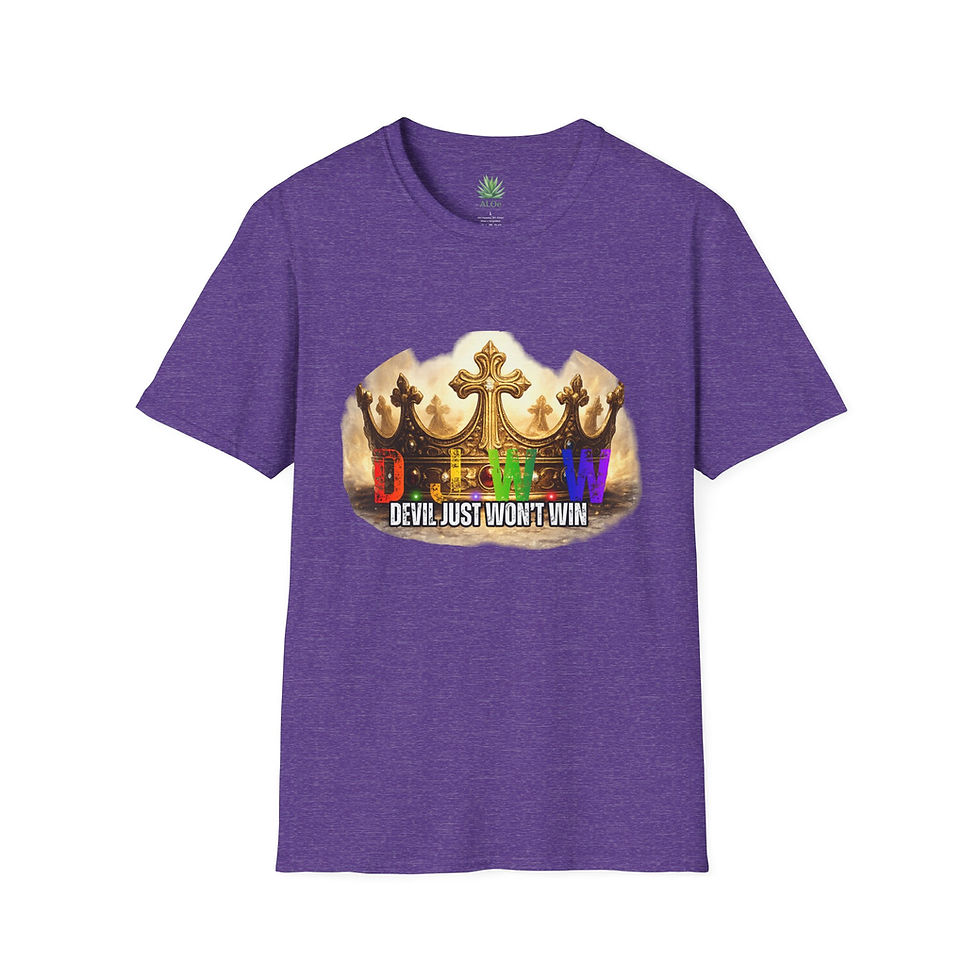 Thumbnail: DJWW Crown Tee – Devil Just Won’t Win | Faith Victory Statement Shirt