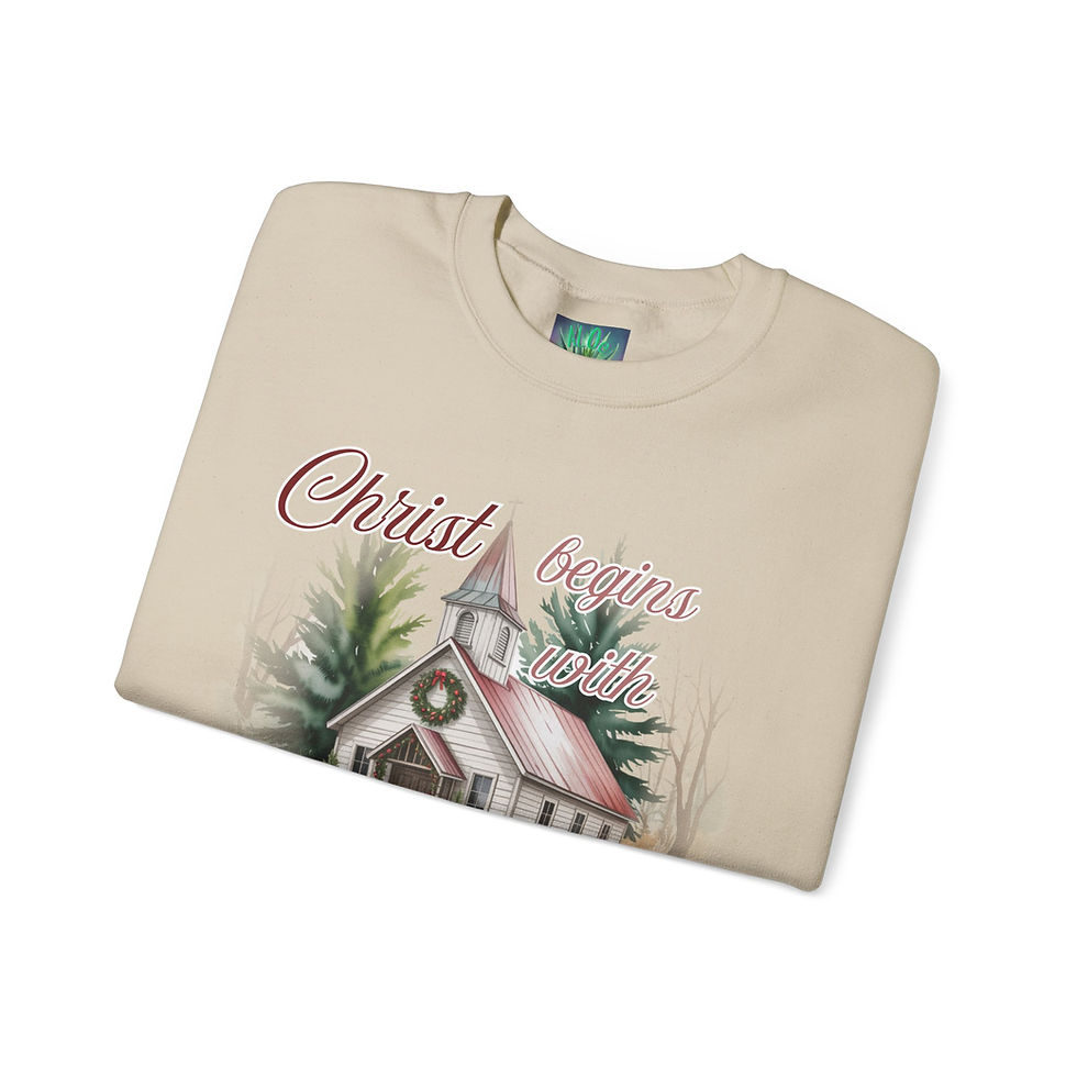 Thumbnail: “Christ Begins With Christmas” Vintage Christmas Shirt – Christian Holiday Tee