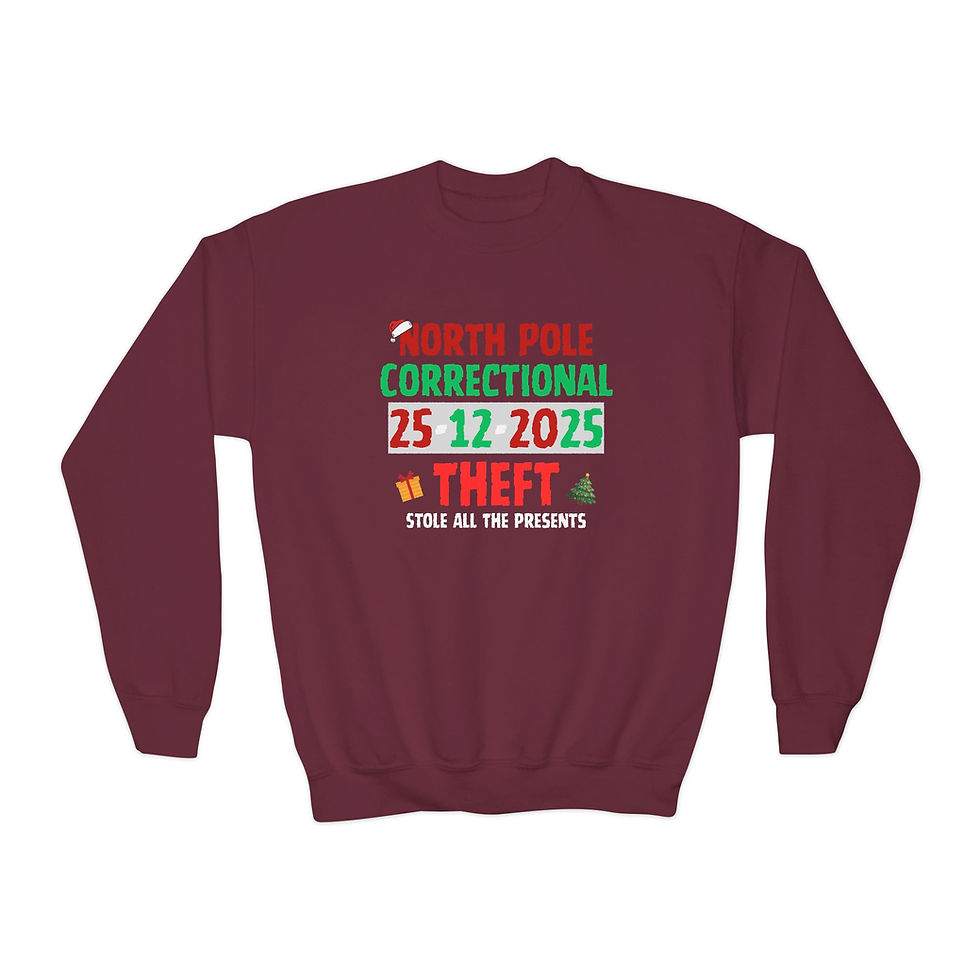 Thumbnail: North Pole Correctional Sweatshirt – “25 12 2025 Theft” Christmas Kids Pullover