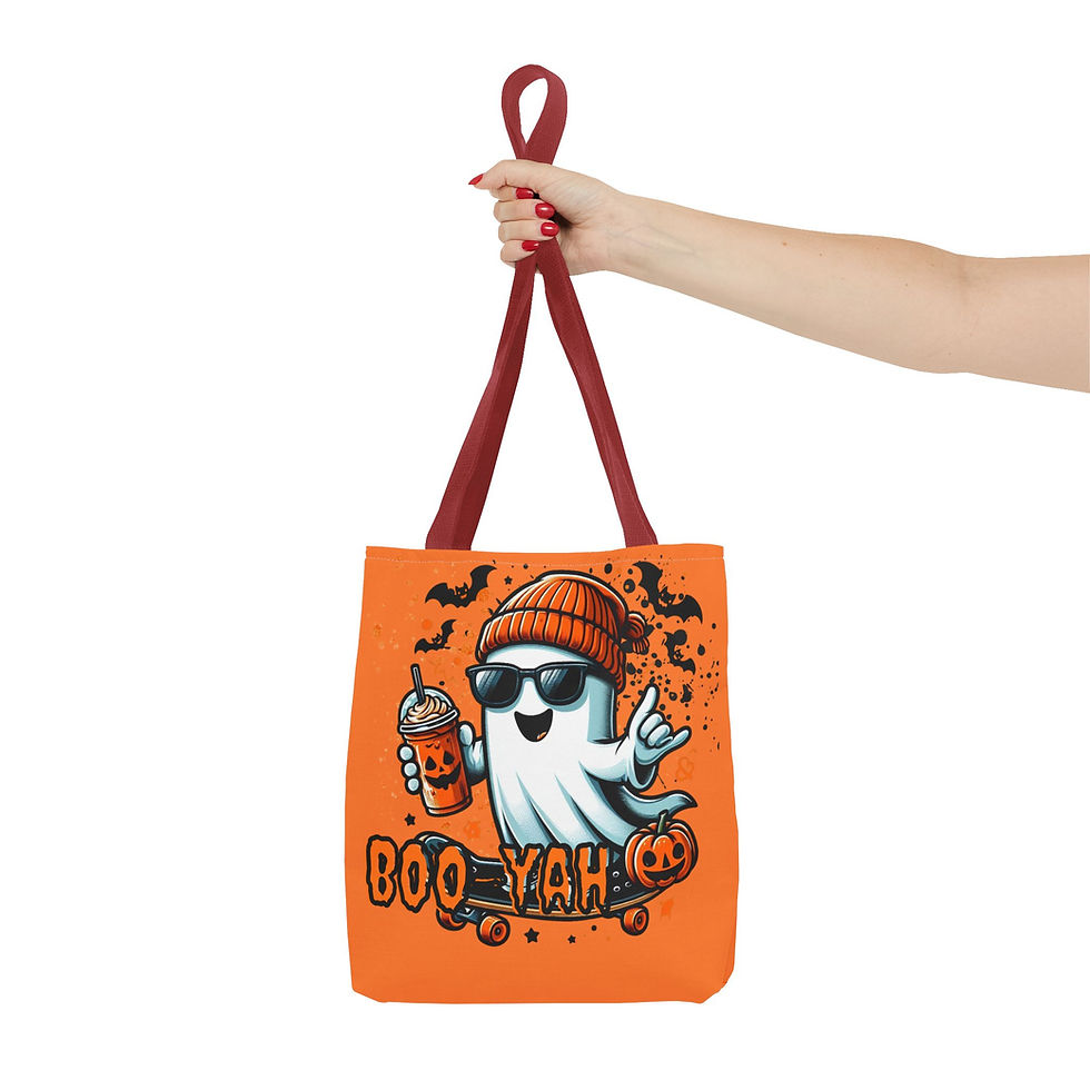 Thumbnail: Halloween Ghost Tote Bag,, Trick-or-Treat Tote, Boo-Yah Shopping Bag