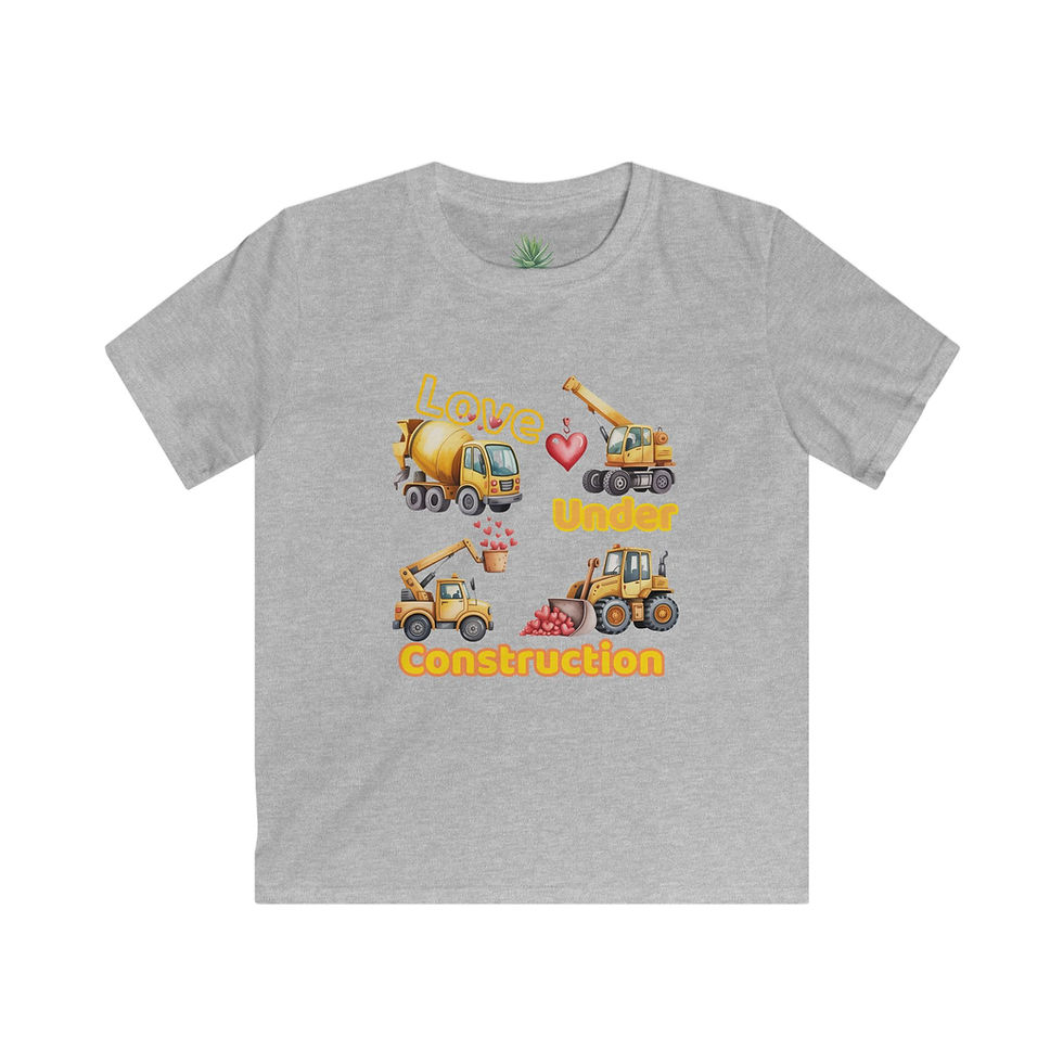 Thumbnail: Love Under Construction Kids Shirt – Cute Construction Valentine Tee for Kids