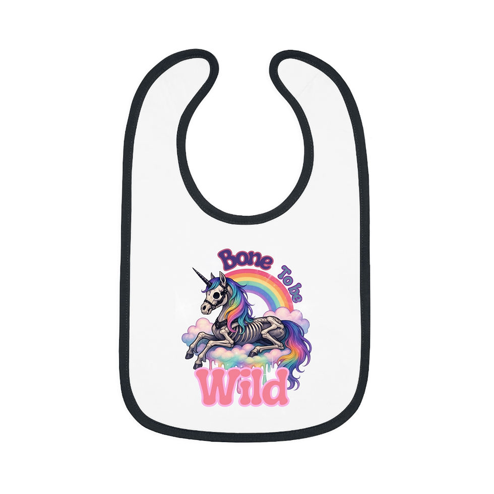 Thumbnail: Unicorn Themed Baby Bib - Adorable Contrast Trim Jersey Bib, Baby Showers, Gifts