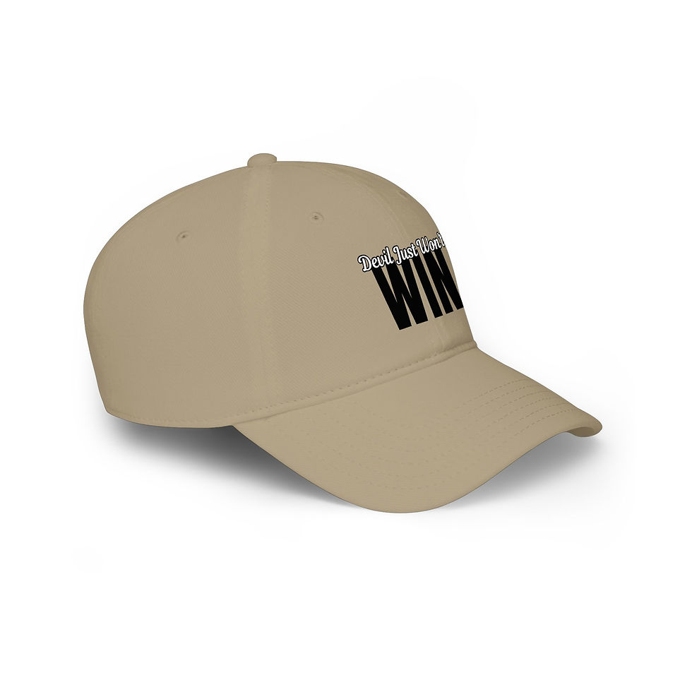 Thumbnail: Devil Just Won’t Win Snapback – Minimal Faith Statement Hat | Bold Victory Cap