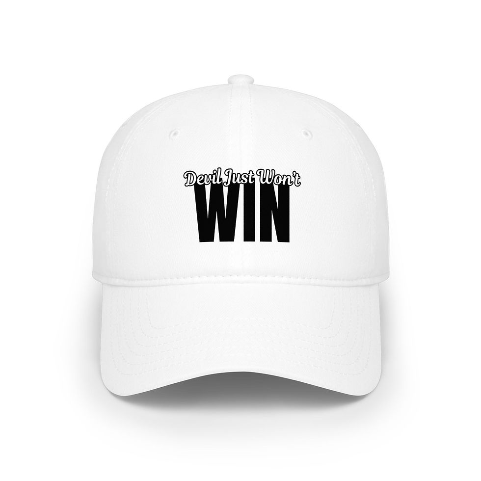 Thumbnail: Devil Just Won’t Win Snapback – Minimal Faith Statement Hat | Bold Victory Cap