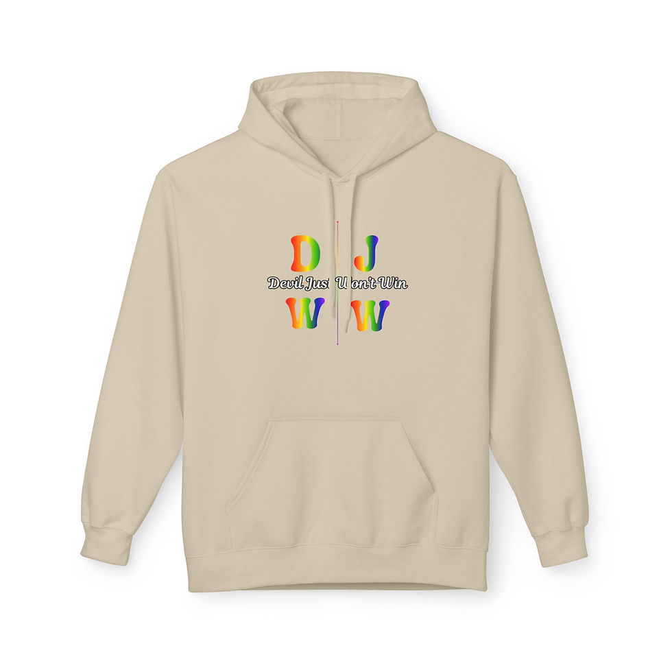 Thumbnail: DJWW Split Hoodie – Devil Just Won’t Win | Bold Faith Statement Hoodie