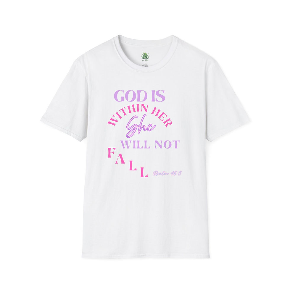 Thumbnail: God Is Within Her Christian T-Shirt — Psalm 46:5 Inspirational Tee