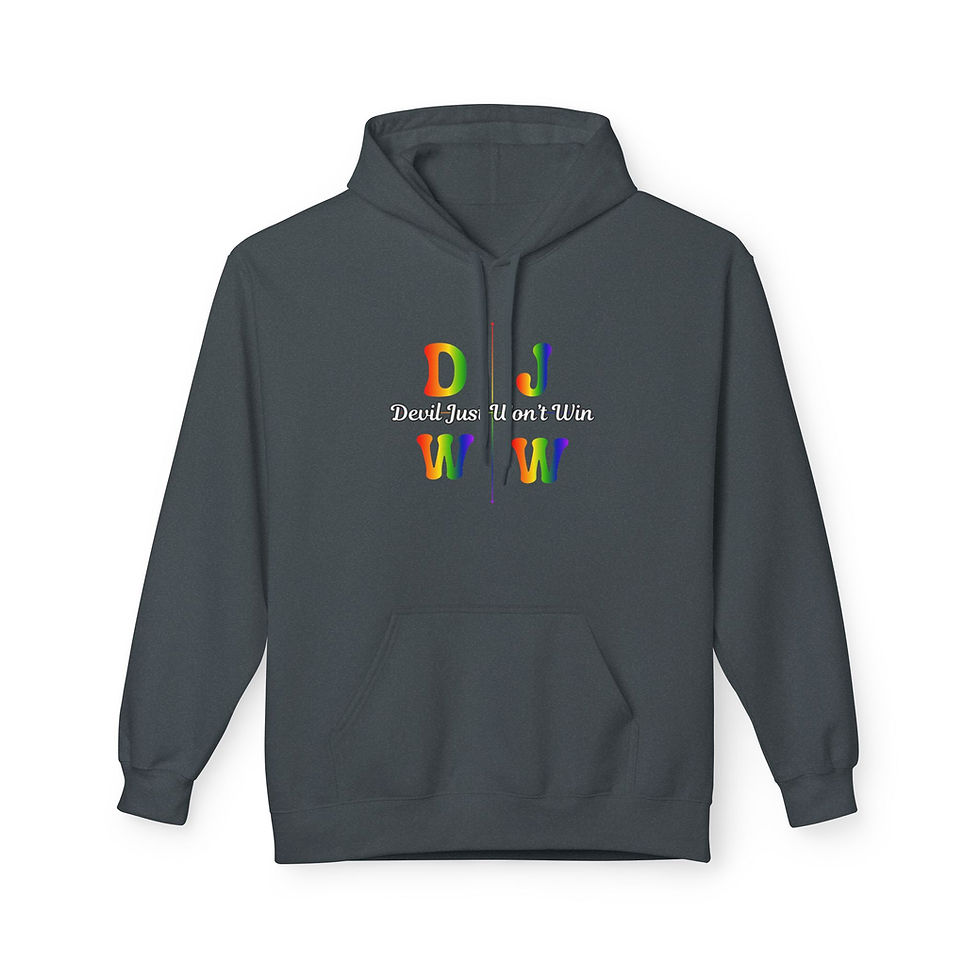 Thumbnail: DJWW Split Hoodie – Devil Just Won’t Win | Bold Faith Statement Hoodie