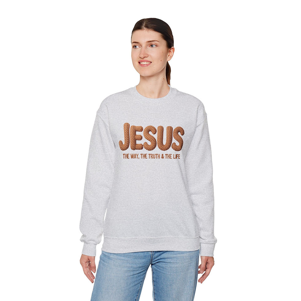 Thumbnail: Jesus 'The Way, The Truth, & The Life' Sweatshirt — Crochet-Style Faith Design