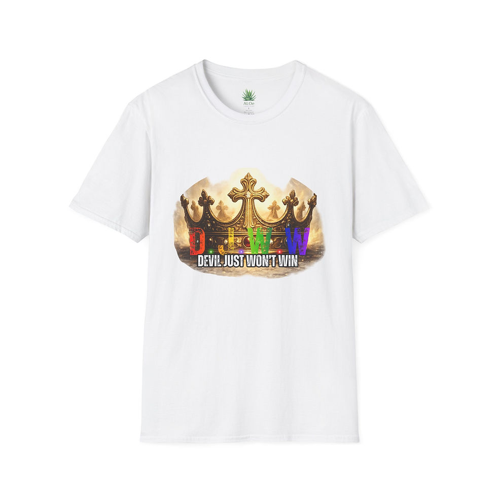 Thumbnail: DJWW Crown Tee – Devil Just Won’t Win | Faith Victory Statement Shirt
