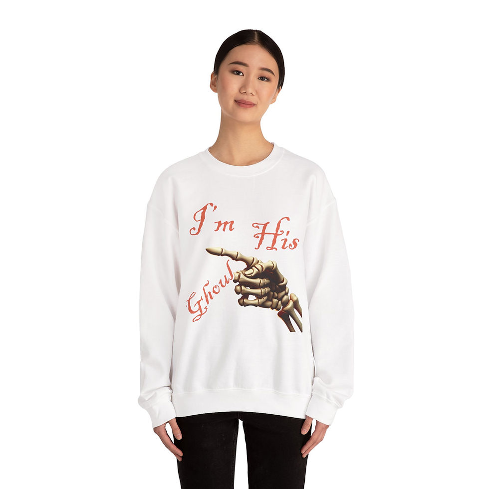 Thumbnail: I’m His Ghoul Skeleton Hand Sweatshirt – Matching Couples Halloween Sweater