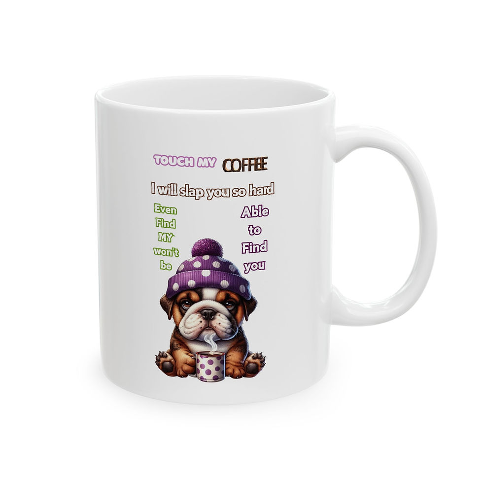Thumbnail: Touch My Coffee Ceramic Mug - Perfect Gift for Pet Owners, Coffee Lovers