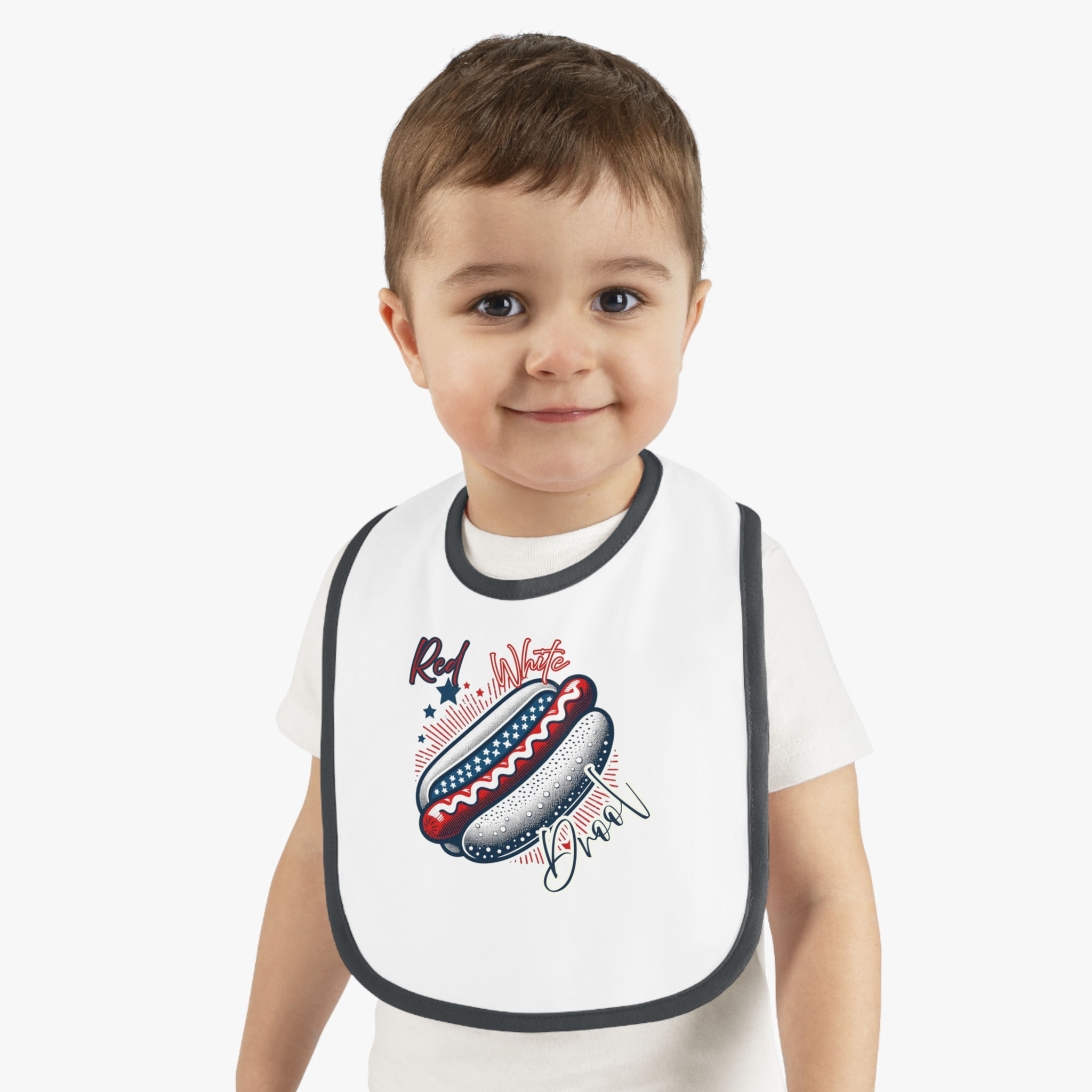 Red, White, and Drool Baby Bib