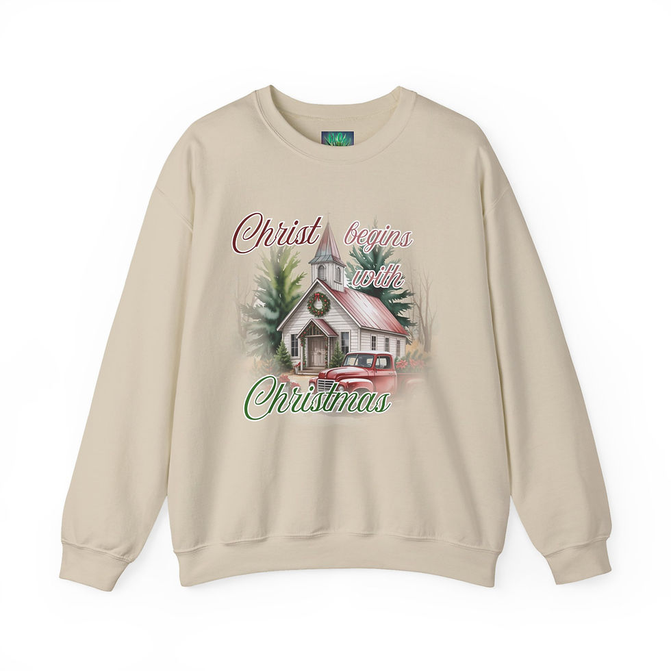 Thumbnail: “Christ Begins With Christmas” Vintage Christmas Shirt – Christian Holiday Tee