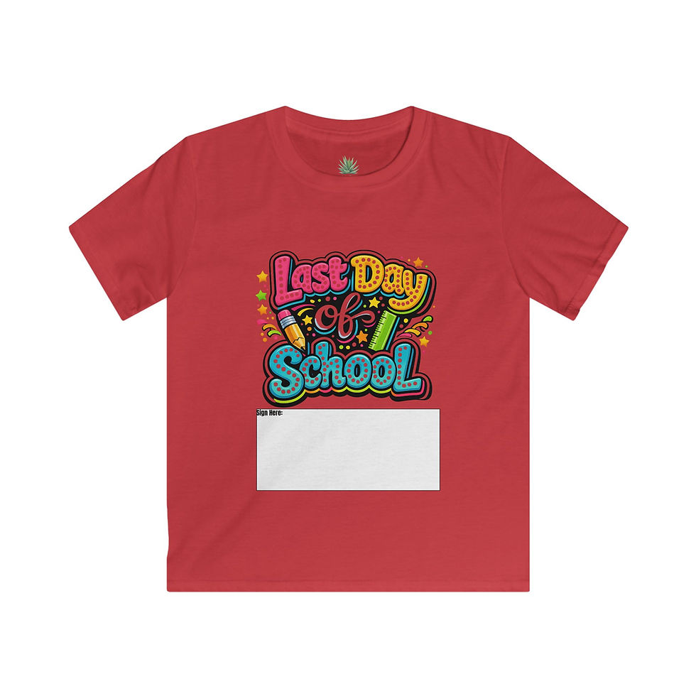 Thumbnail: Last Day of School Kids Signing Shirt | Colorful End of School Tee for Girls