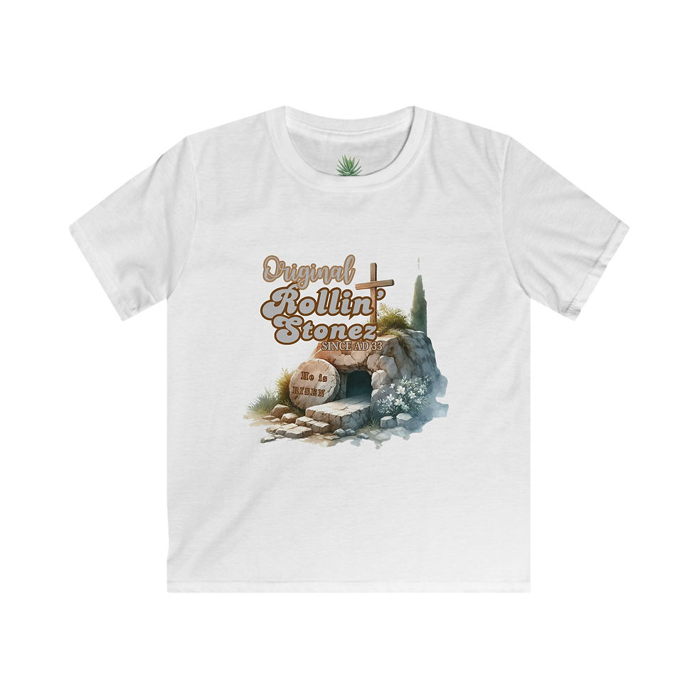 Thumbnail: Original Rollin’ Stonez Kids Shirt –  Christian Kids Tee – Resurrection Shirt