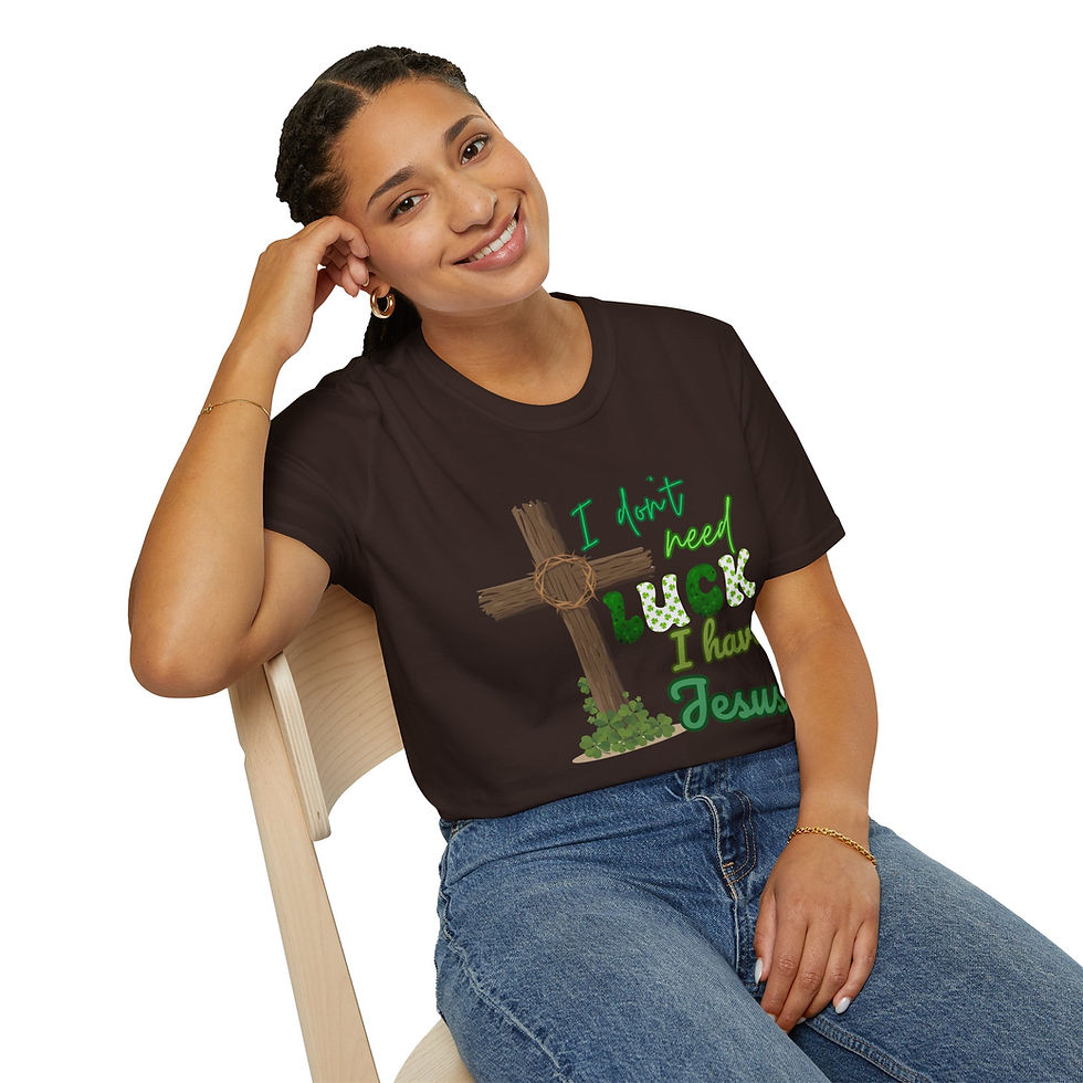 Thumbnail: I Don’t Need Luck Shirt – Christian St. Patrick’s Day Faith Tee for Women