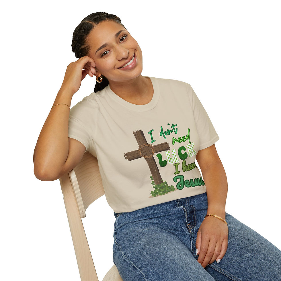 Thumbnail: I Don’t Need Luck Shirt – Christian St. Patrick’s Day Faith Tee for Women